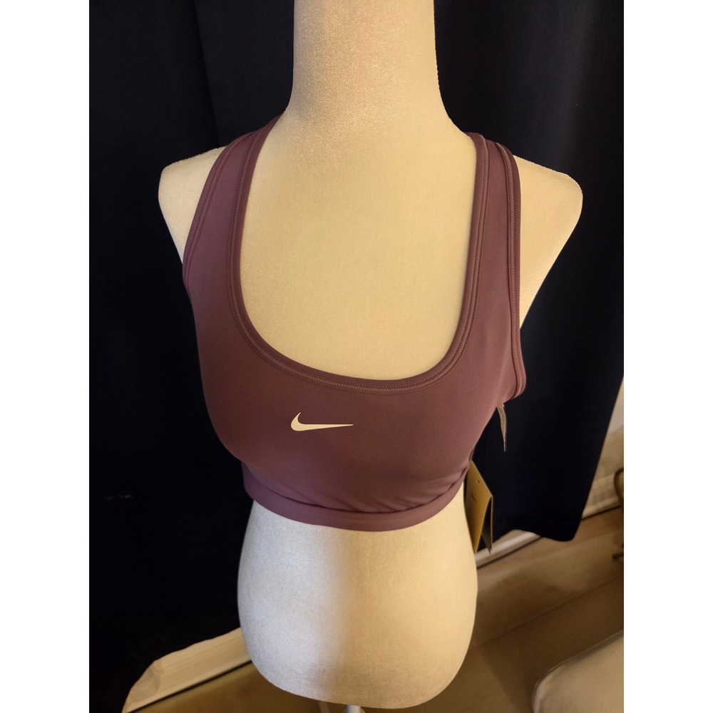 Nike Womens Dri-FIT Swoosh Medium Support Sports Bra Plum Purple DX6817-536 M